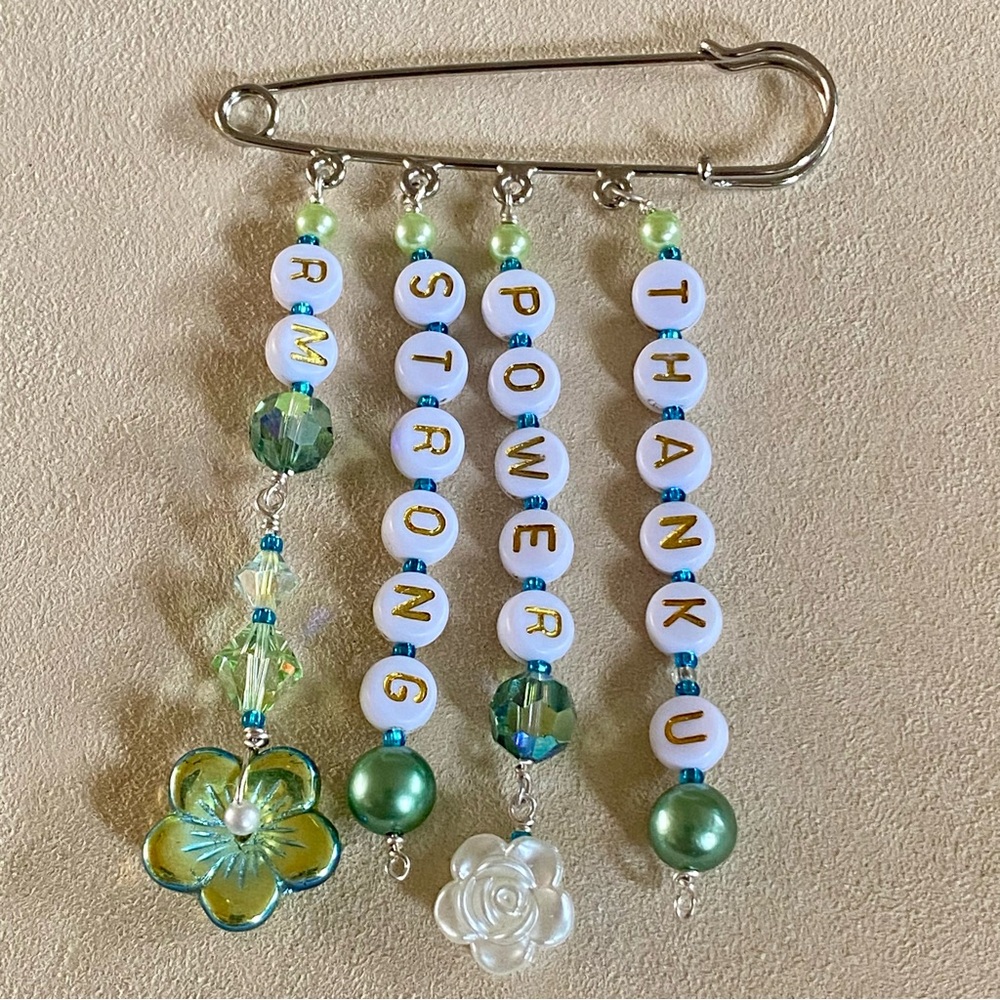 New RM BTS Alphabet Beads Meme Coat Safety Pin Brooch Bagcharm